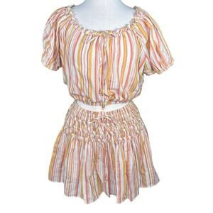 TALULAH Multicolor Striped Skirt Set